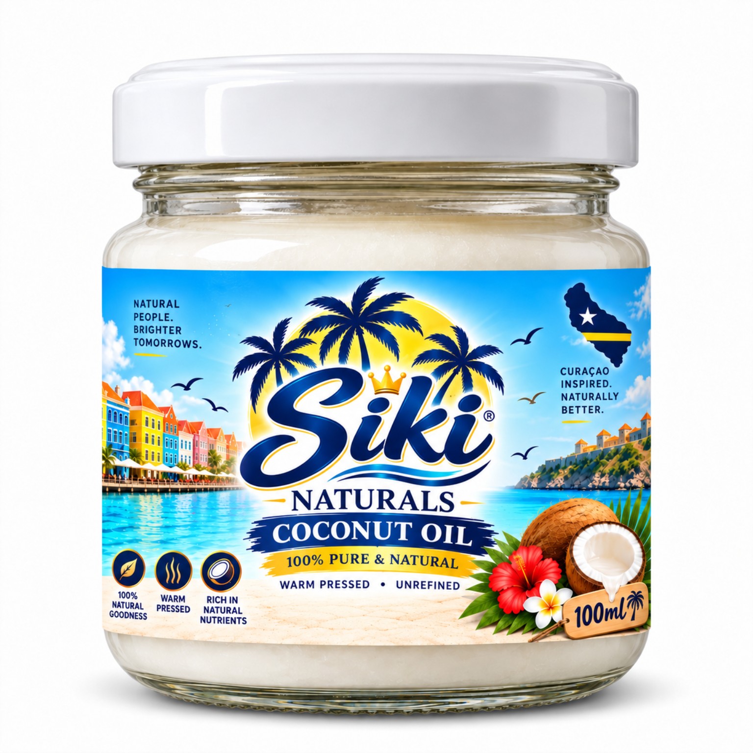 Siki Naturals coconut oil jar ready for clean daily use